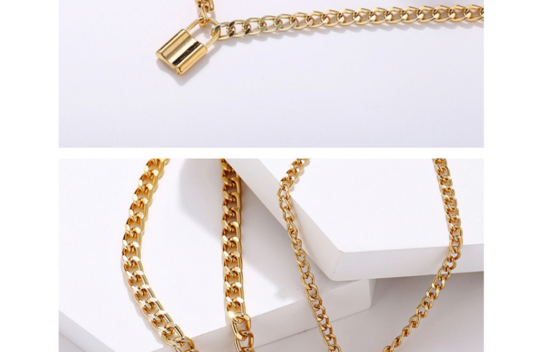 Fashion Gold Key Lock Multi-layer Necklace,Multi Strand Necklaces
