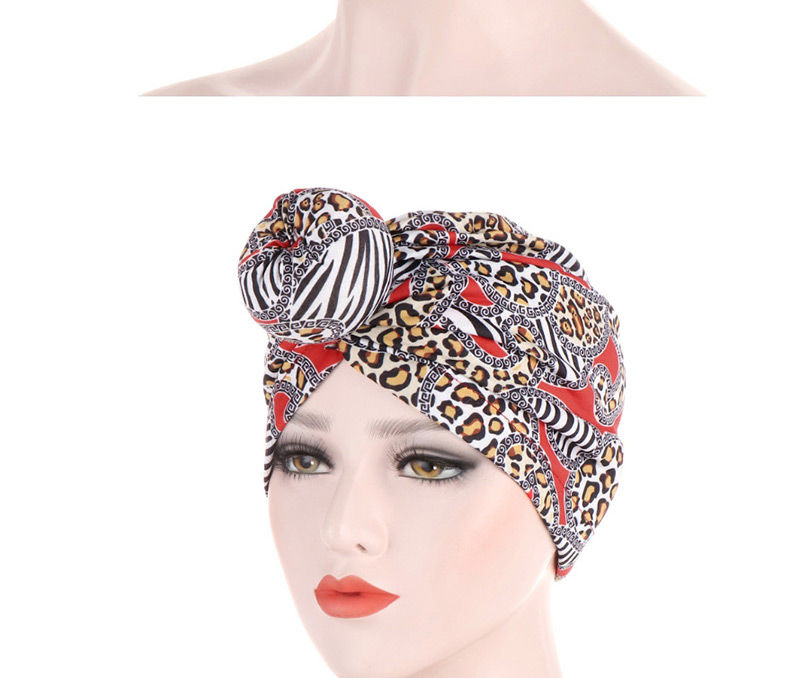 Fashion Red Leopard Point Big Ball Donut Hood,Beanies&Others