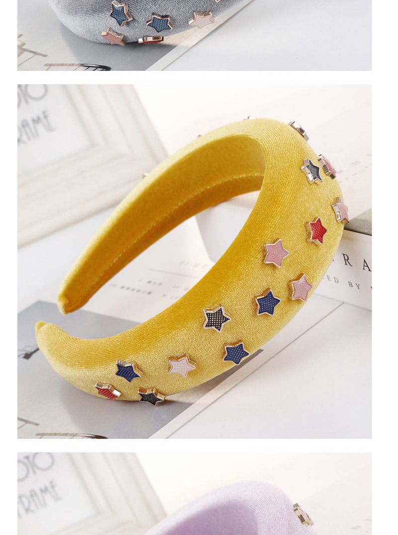 Fashion Yellow Sponge Five-pointed Star Beaded Headband,Head Band