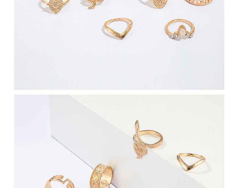 Fashion Gold Character Set With Diamond Ring 10 Sets,Fashion Rings