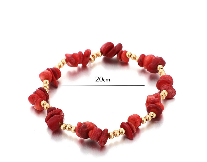 Fashion Red Beaded Stone Anklet Single Layer,Fashion Anklets