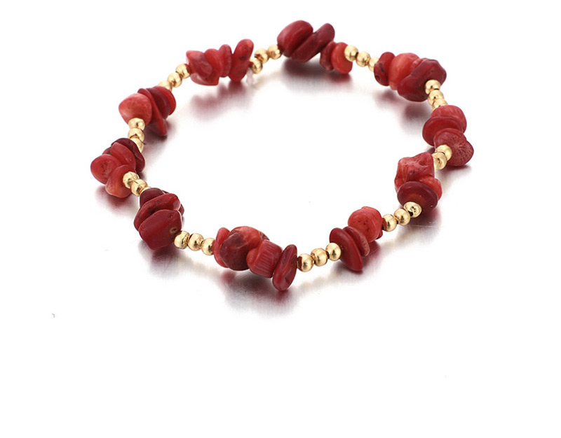 Fashion Red Beaded Stone Anklet Single Layer,Fashion Anklets