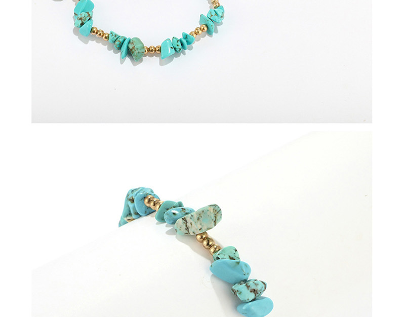 Fashion Blue Beaded Stone Anklet Single Layer,Fashion Anklets