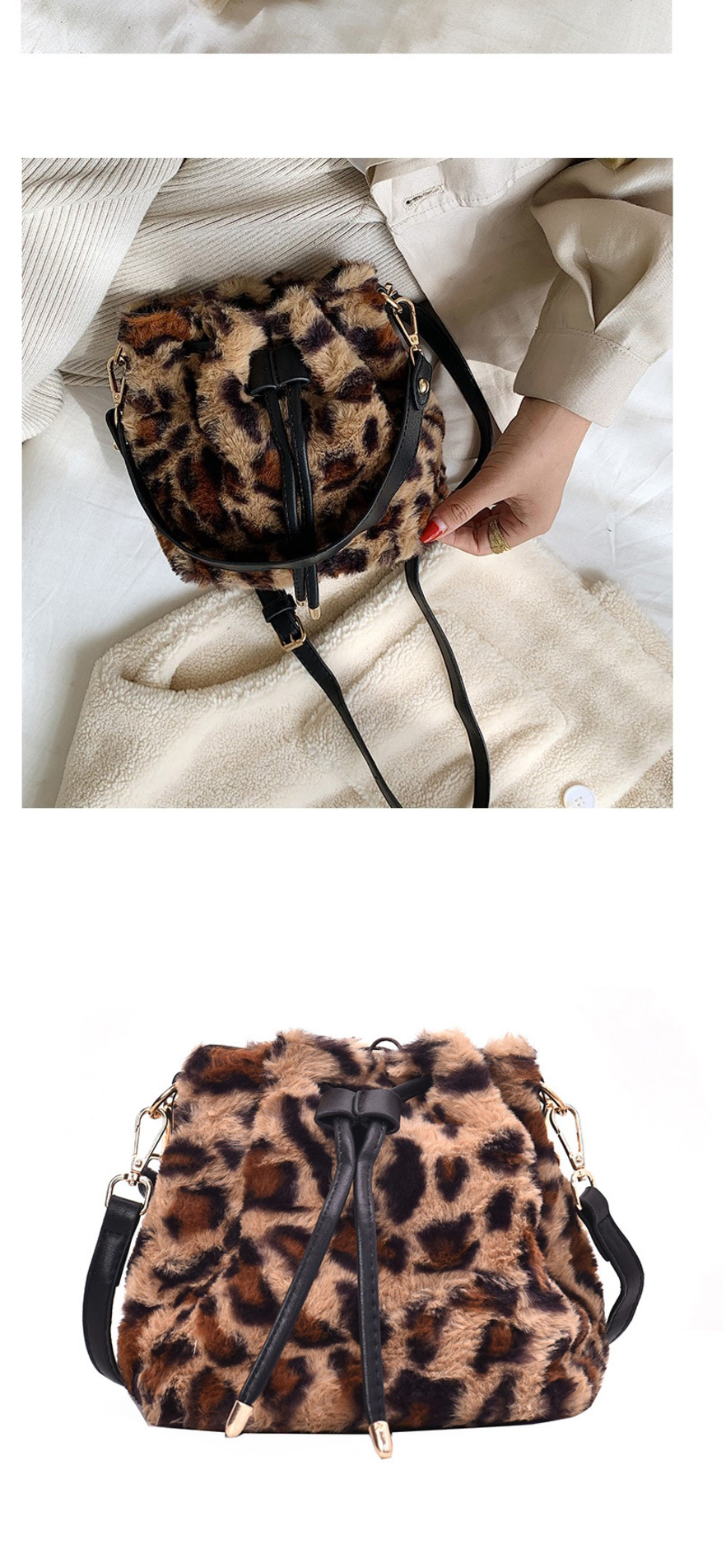 Fashion Leopard Contrast Color Hand Shoulder Shoulder Bag,Shoulder bags