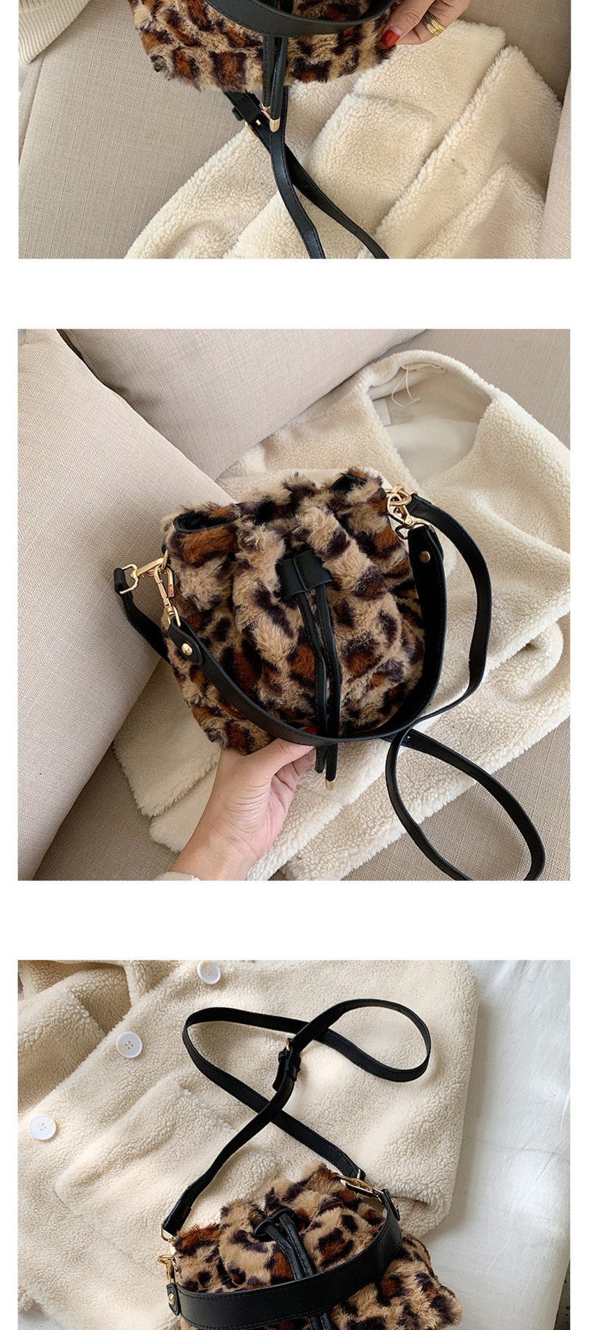 Fashion Leopard Contrast Color Hand Shoulder Shoulder Bag,Shoulder bags