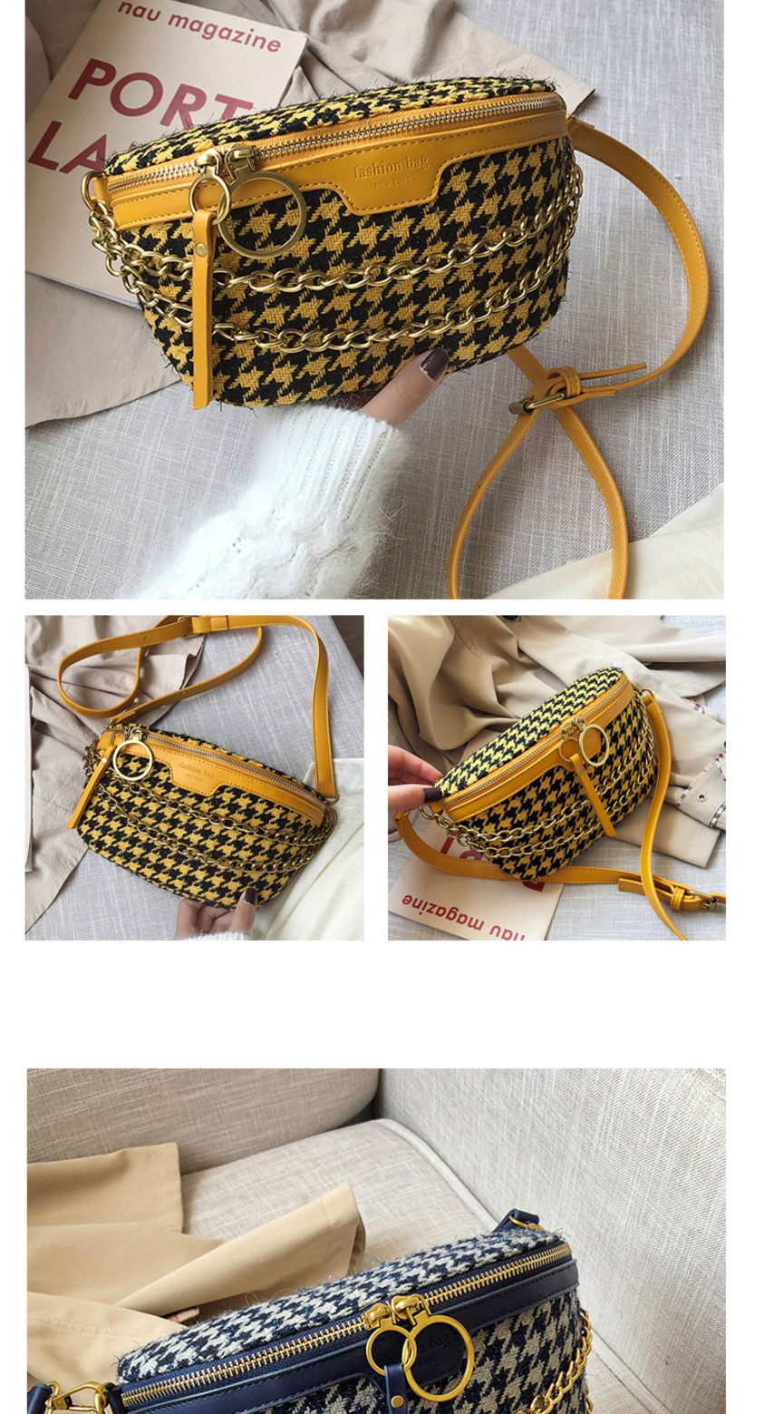 Fashion Yellow Woolet Chain Shoulder-slung Chest Bag,Shoulder bags