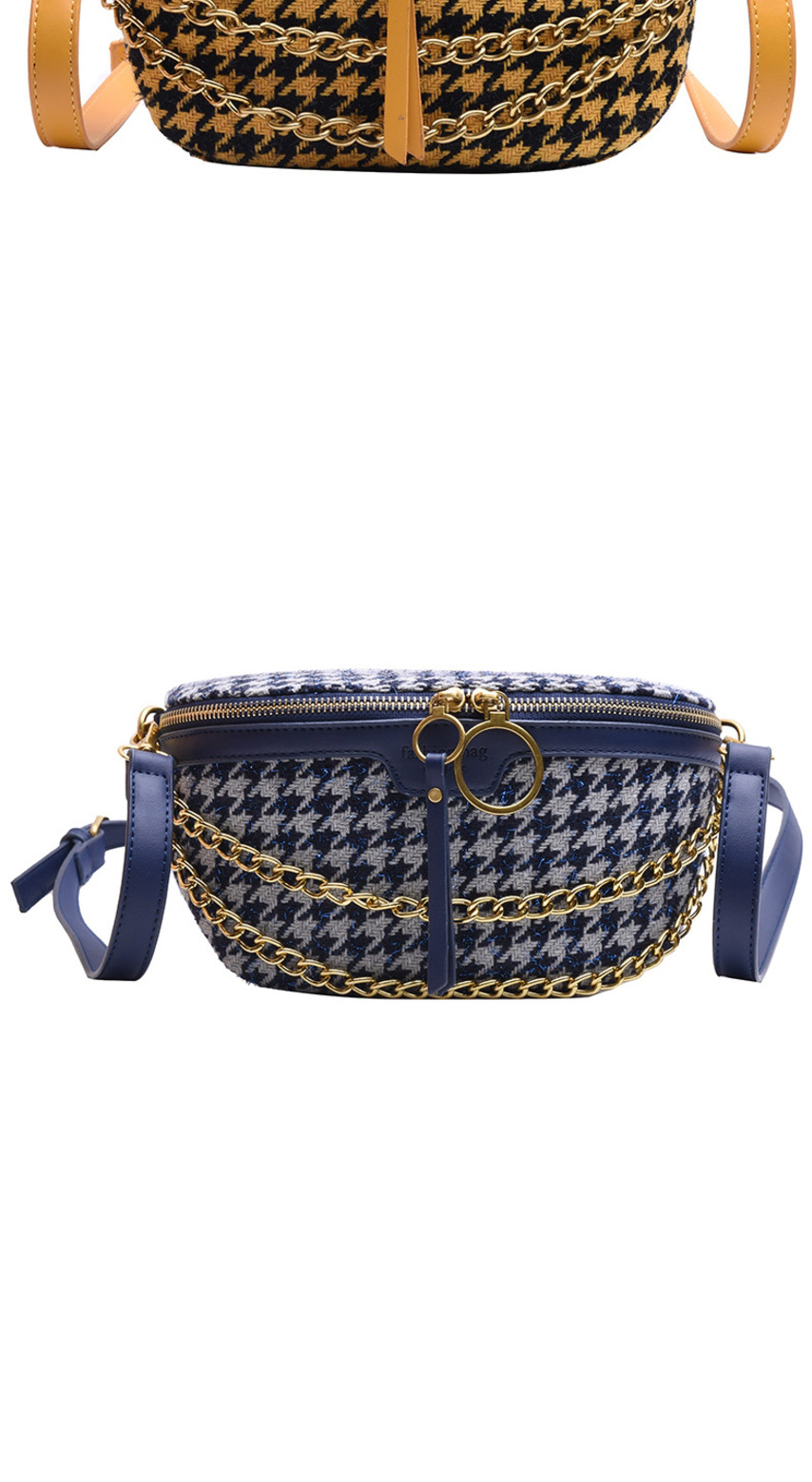Fashion Blue Woolet Chain Shoulder-slung Chest Bag,Shoulder bags