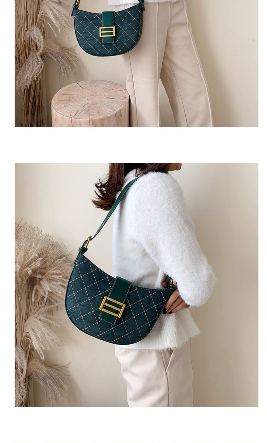 Fashion Green Frosted Lingge Shoulder Crossbody Bag,Messenger bags