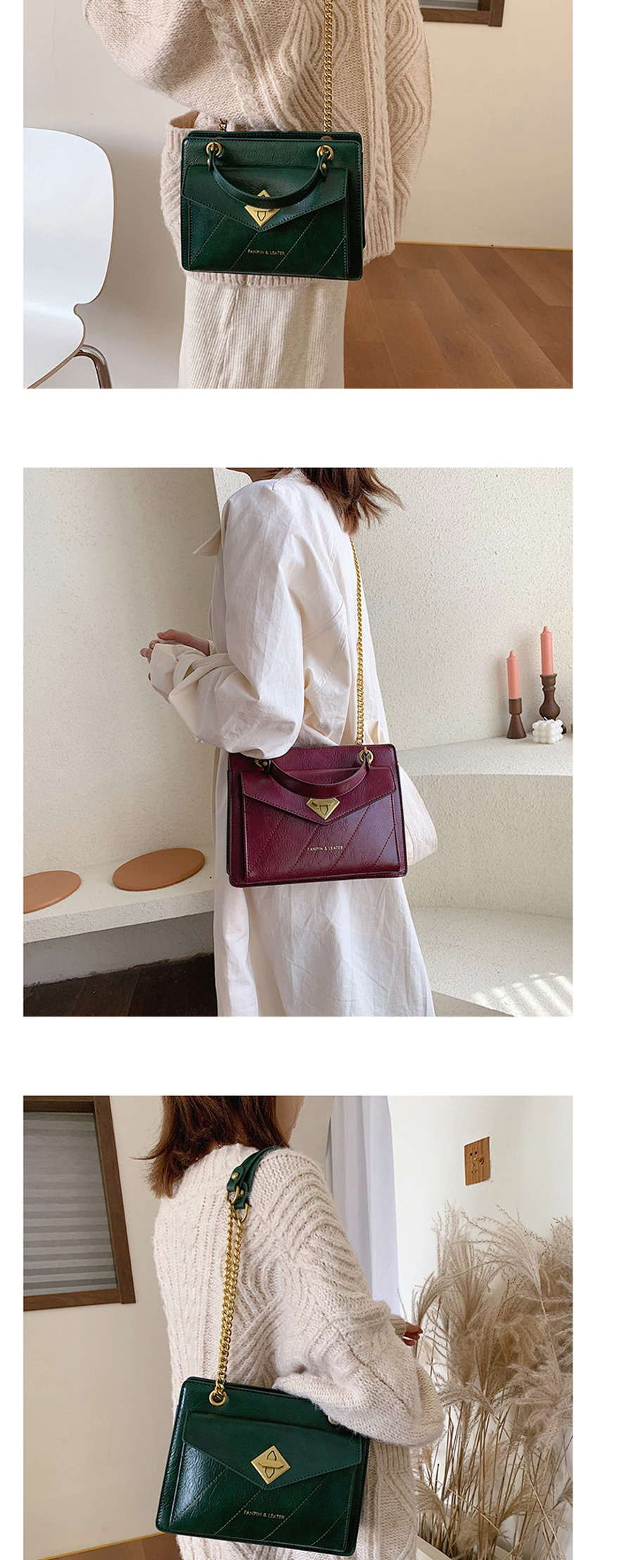Fashion Purple Chain Embroidery Line Shoulder Messenger Bag,Shoulder bags