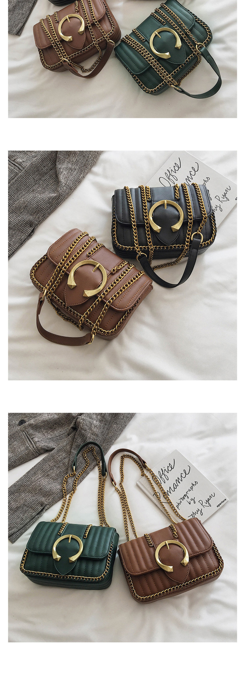 Fashion Khaki Chain Crossbody Shoulder Bag,Shoulder bags