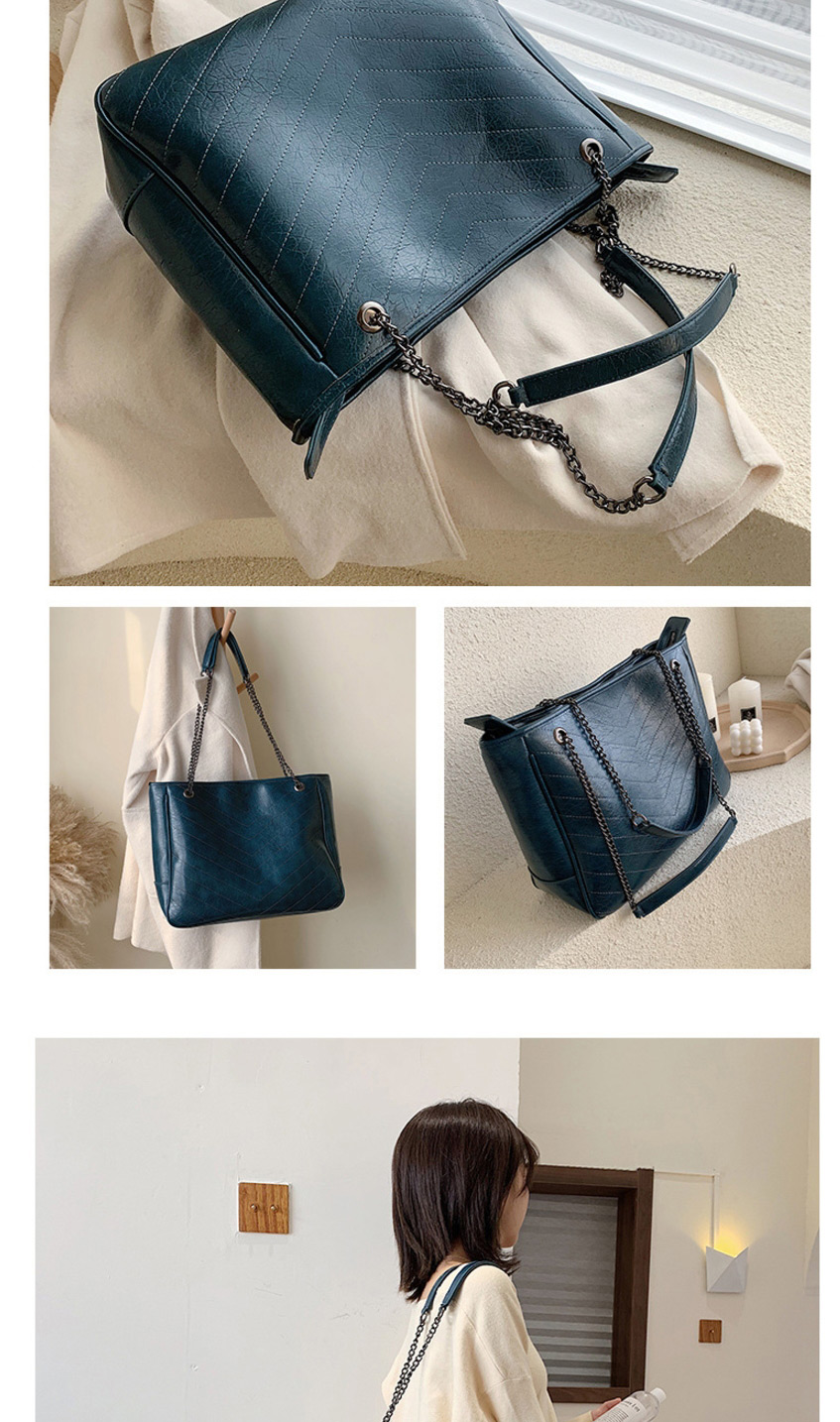 Fashion Blue Embroidery Chain Single Shoulder Messenger Bag,Messenger bags