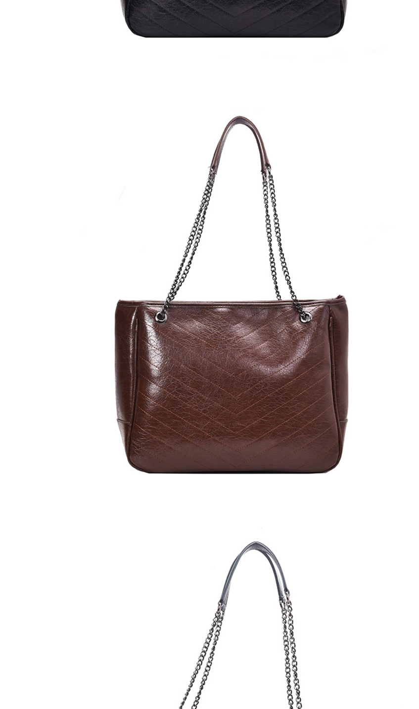 Fashion Brown Embroidery Chain Single Shoulder Messenger Bag,Messenger bags