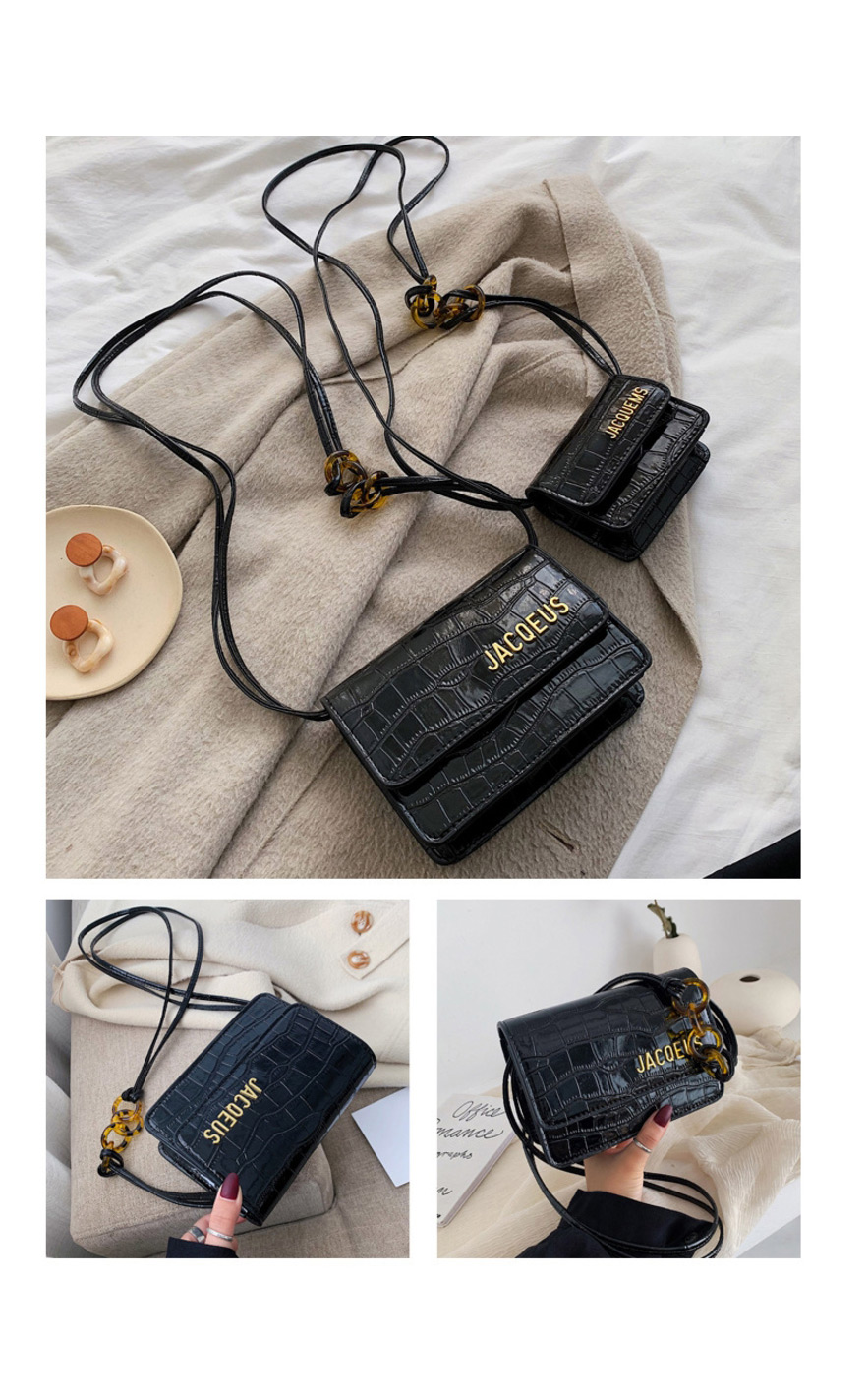 Fashion Black Trumpet Stone Pattern Shoulder Messenger Bag,Shoulder bags