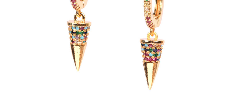 Fashion Gold Zirconium Awl Earrings,Earrings