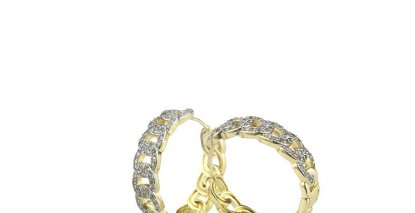 Fashion Gold Plating Zirconium Hollow Earrings,Earrings