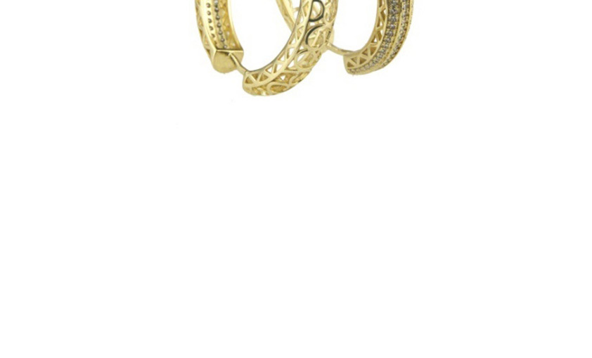 Fashion Gold Plating Gold-plated Zirconium Hollow Earrings,Earrings