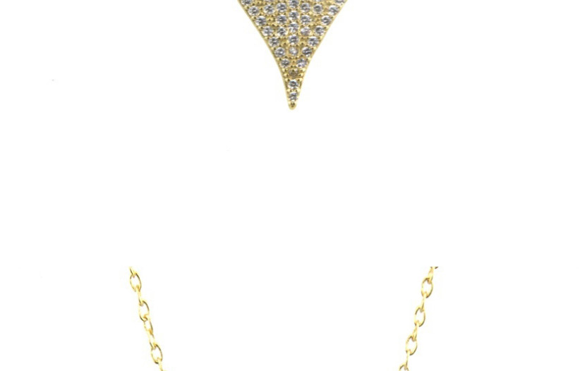 Fashion Gold Zirconium Heart-shaped Necklace,Necklaces