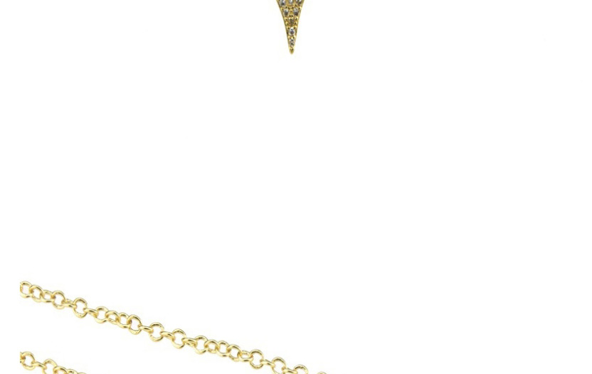 Fashion Gold Zirconium Heart-shaped Necklace,Necklaces
