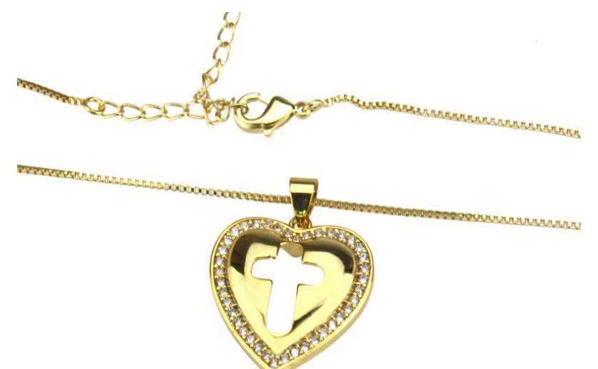 Fashion Gold Openwork Zirconium Heart Necklace,Necklaces