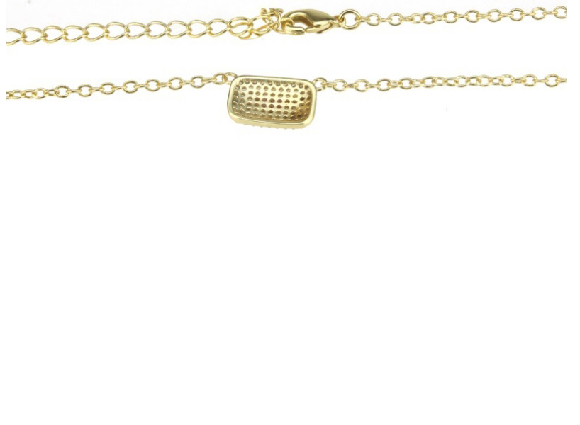 Fashion Gold Zirconium Square Necklace,Necklaces