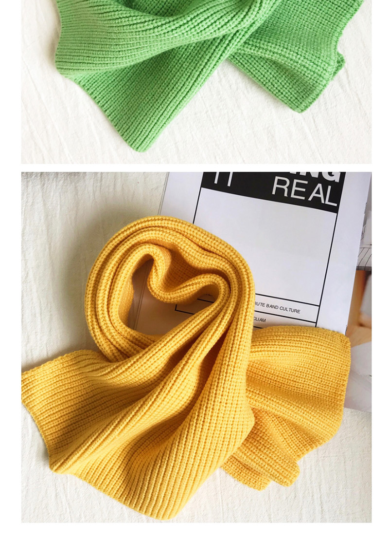Fashion Yellow Knitted Pit Short Scarf,knitting Wool Scaves