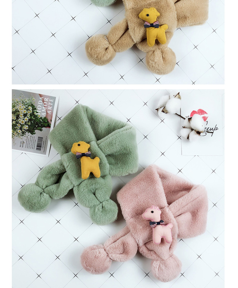 Fashion Lotus Root Starch Child Parent-child Imitation Rabbit Fur Cartoon Puppy Bib,knitting Wool Scaves