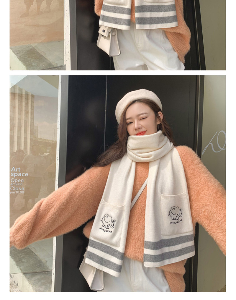 Fashion Gray Dual-use Knitted Woolen Pocket Shawl,knitting Wool Scaves