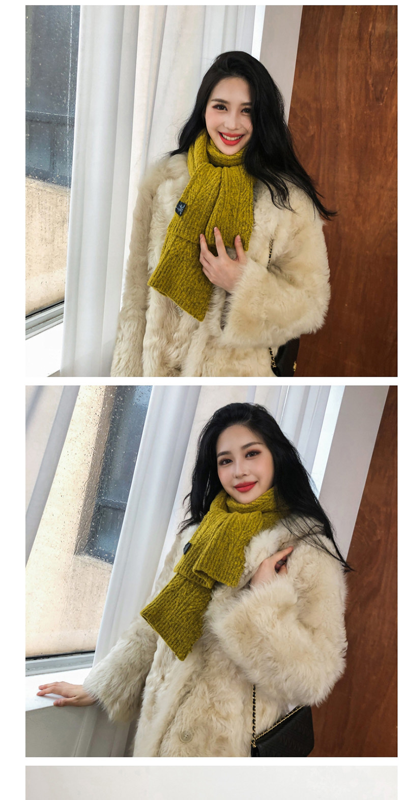 Fashion Yellow Knitted Twist Scarf,knitting Wool Scaves