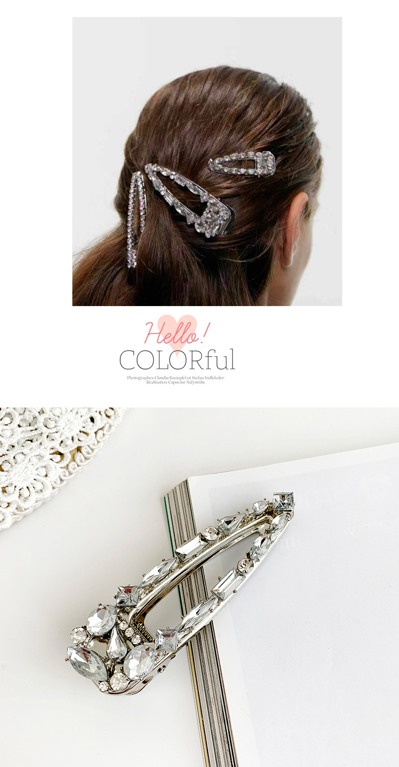 Fashion Silver Alloy Diamond Duckbill Hair Clip Set,Hairpins