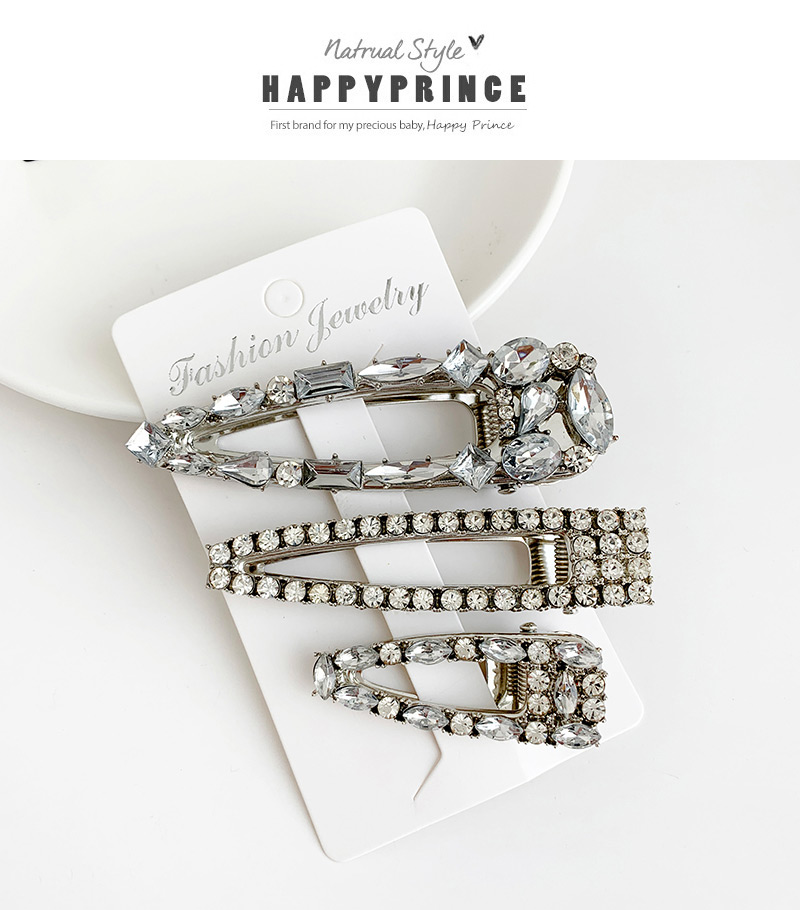 Fashion Silver Alloy Diamond Duckbill Hair Clip Set,Hairpins