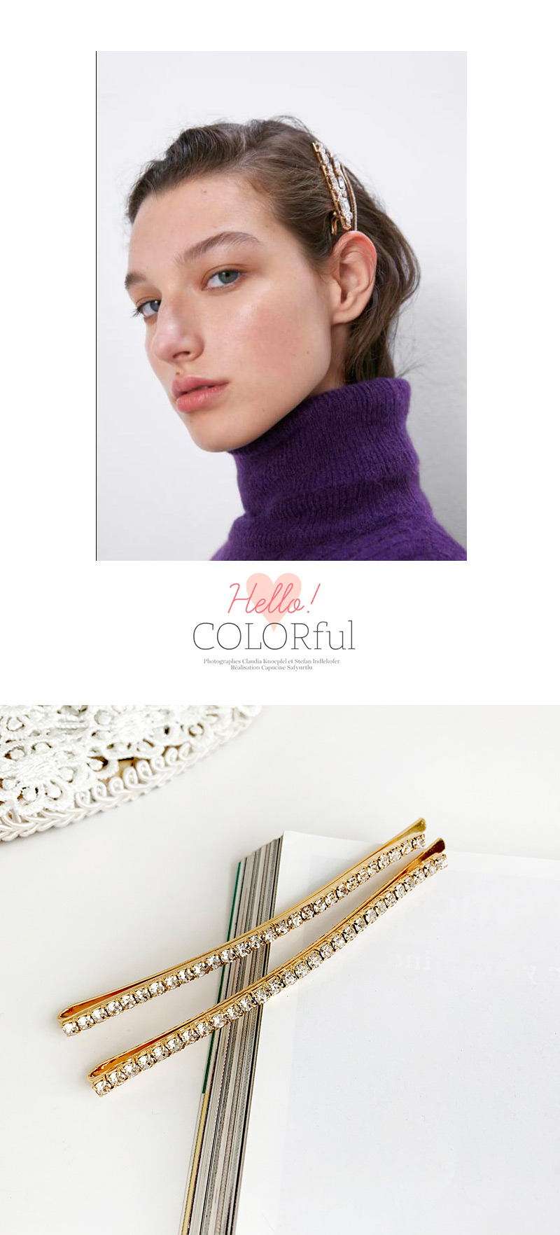 Fashion Gold Alloy Diamond Hair Clip Set,Hairpins