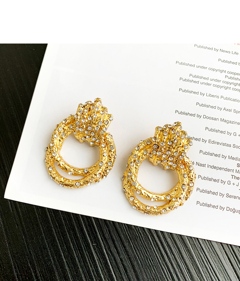 Fashion Gold Alloy Studded Geometric Earrings,Drop Earrings