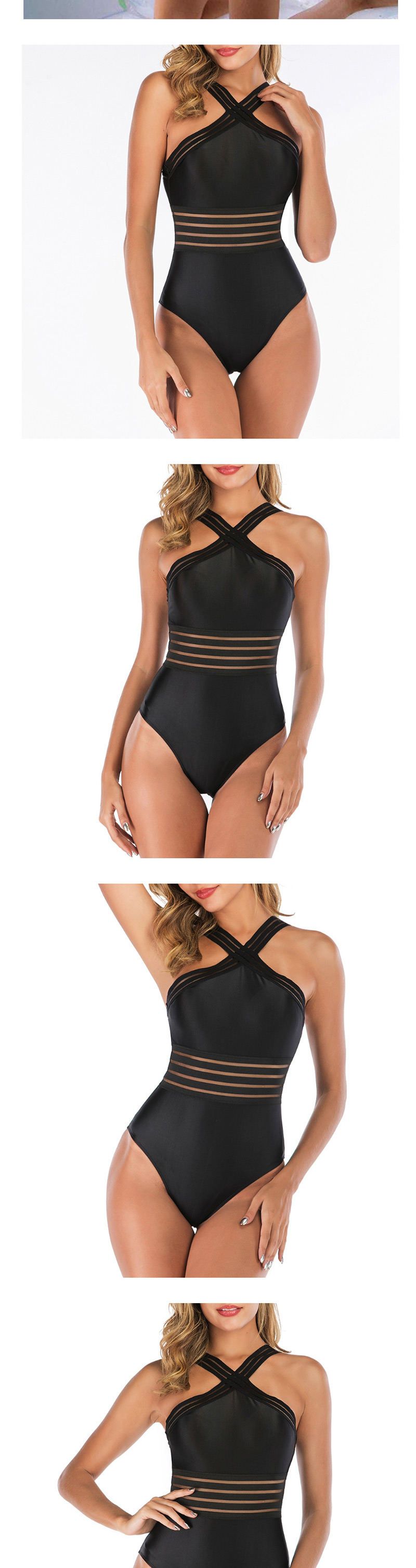 Fashion Red Ribbon Bandage Cross-piece Swimsuit,One Pieces