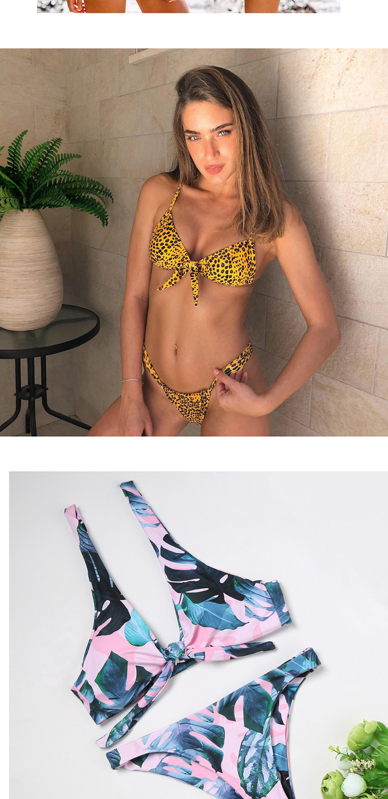Fashion Black Color Strip Printed Straps Split Swimsuit,Bikini Sets