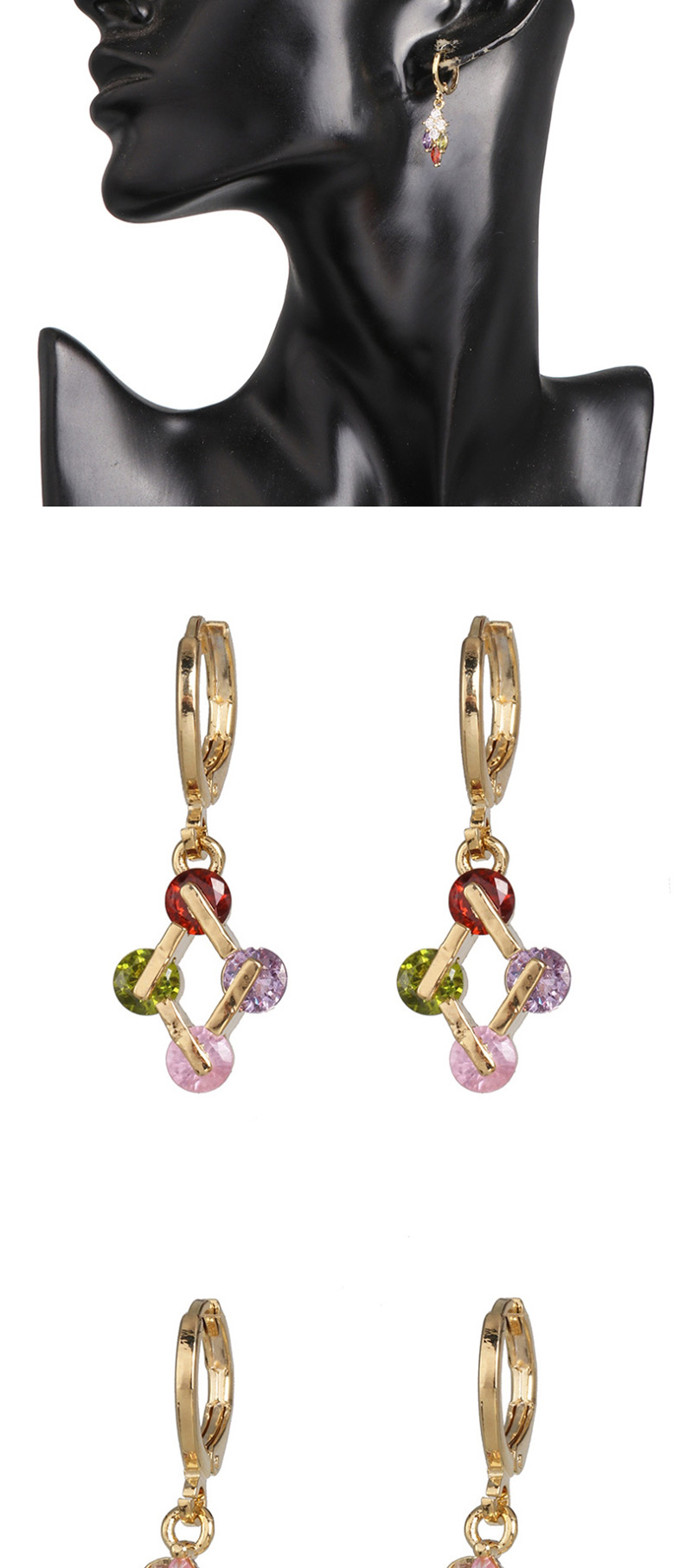 Fashion Color Zircon Earrings,Drop Earrings