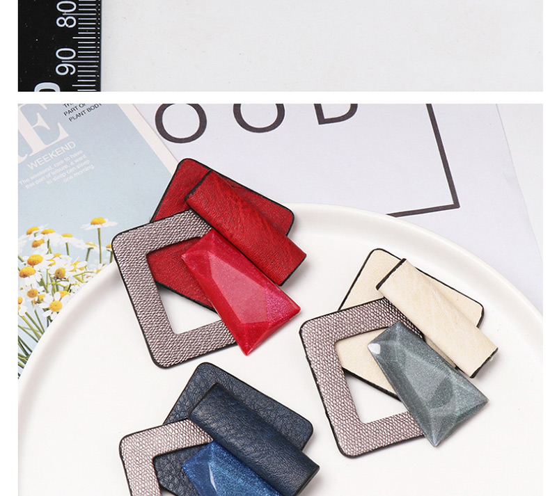 Fashion Red Geometric Diamond-studded Resin Brooch,Korean Brooches