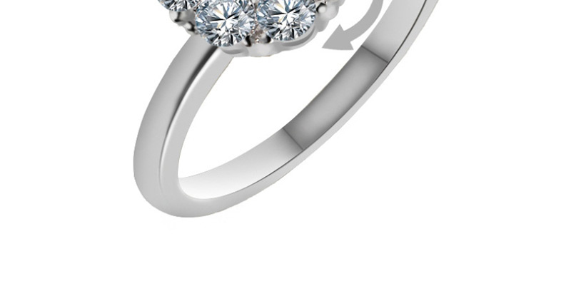 Fashion 34 Sterling Silver Rotating Opening Simulation Diamond Ring,Fashion Rings