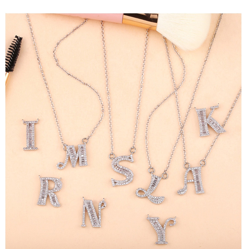 Fashion Z Silver English Alphabet Adjustable Necklace,Necklaces
