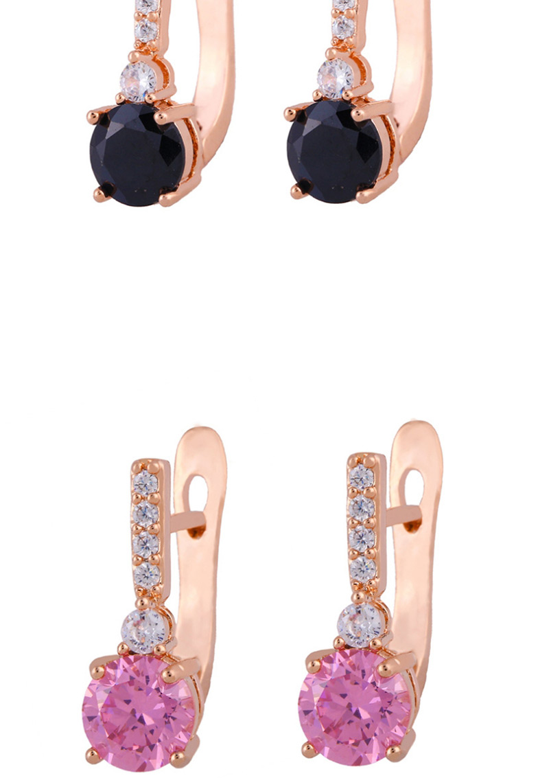Fashion Purple Full Diamond Large Zircon Earrings,Clip & Cuff Earrings