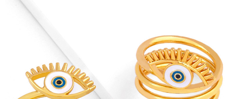Fashion Gold Eye Opening Drip Three Ring Ring,Rings