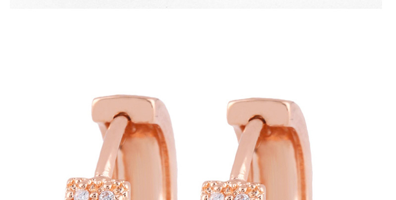 Fashion Rose Gold Zircon Geometric Diamond Earrings,Hoop Earrings