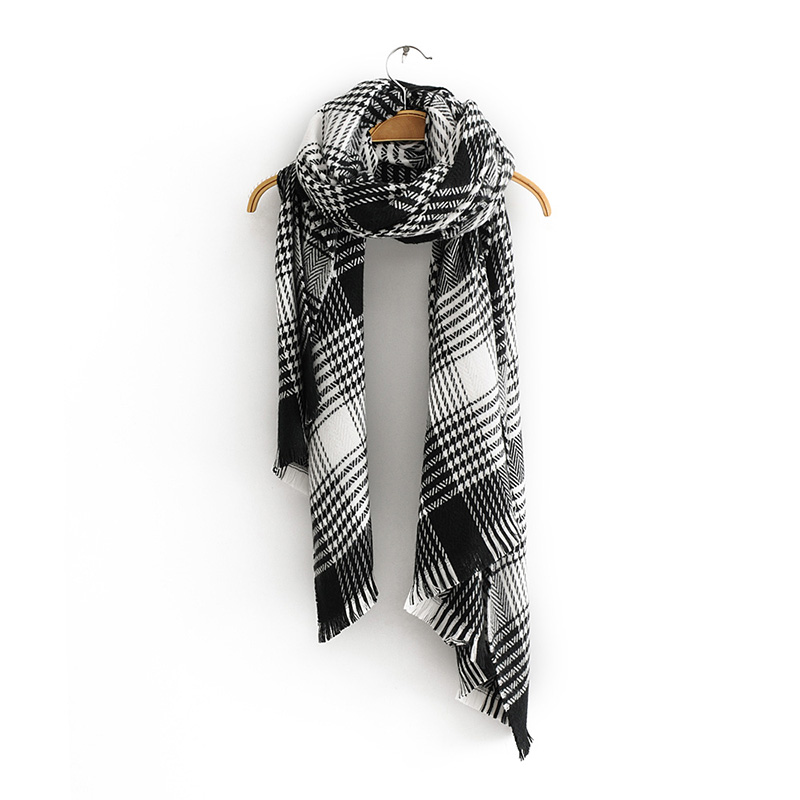 Fashion Black And White Houndstooth Cashmere Scarf Shawl,Thin Scaves