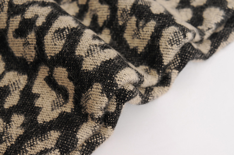 Fashion Gray Leopard Jacquard Imitation Cashmere Tassel Scarf Shawl,Thin Scaves