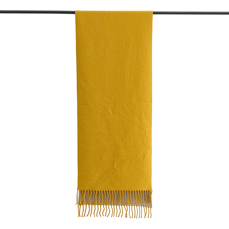 Fashion Ginger Yellow Double-faced Cashmere Fringed Scarf Shawl (parental),Thin Scaves