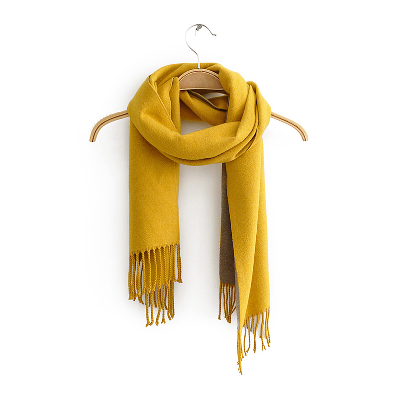 Fashion Beige Double-faced Cashmere Fringed Scarf Shawl (parental),Thin Scaves