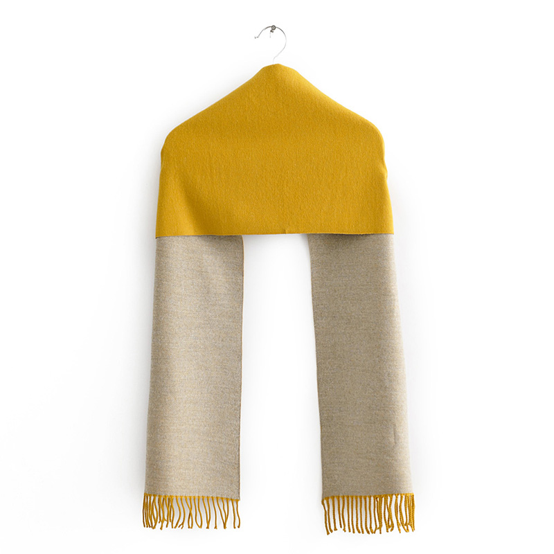 Fashion Ginger Yellow Double-faced Cashmere Fringed Scarf Shawl (parental),Thin Scaves