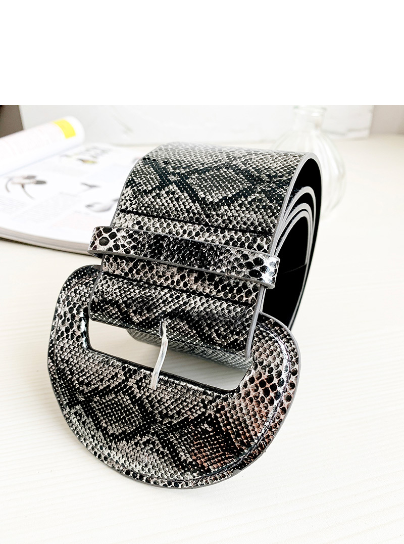 Fashion Silver Snake Pu Suede Animal Print Semicircular Shape Belt,Wide belts