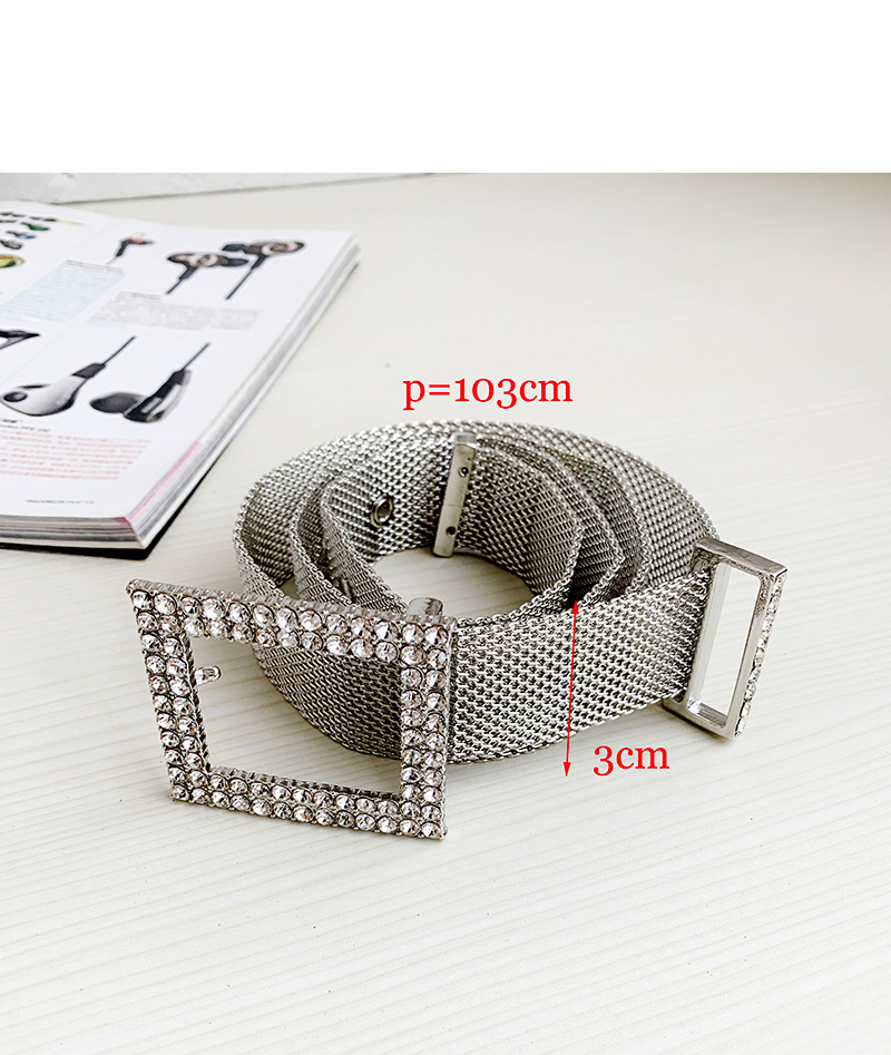 Fashion Silver Alloy Diamond Square Belt,Wide belts