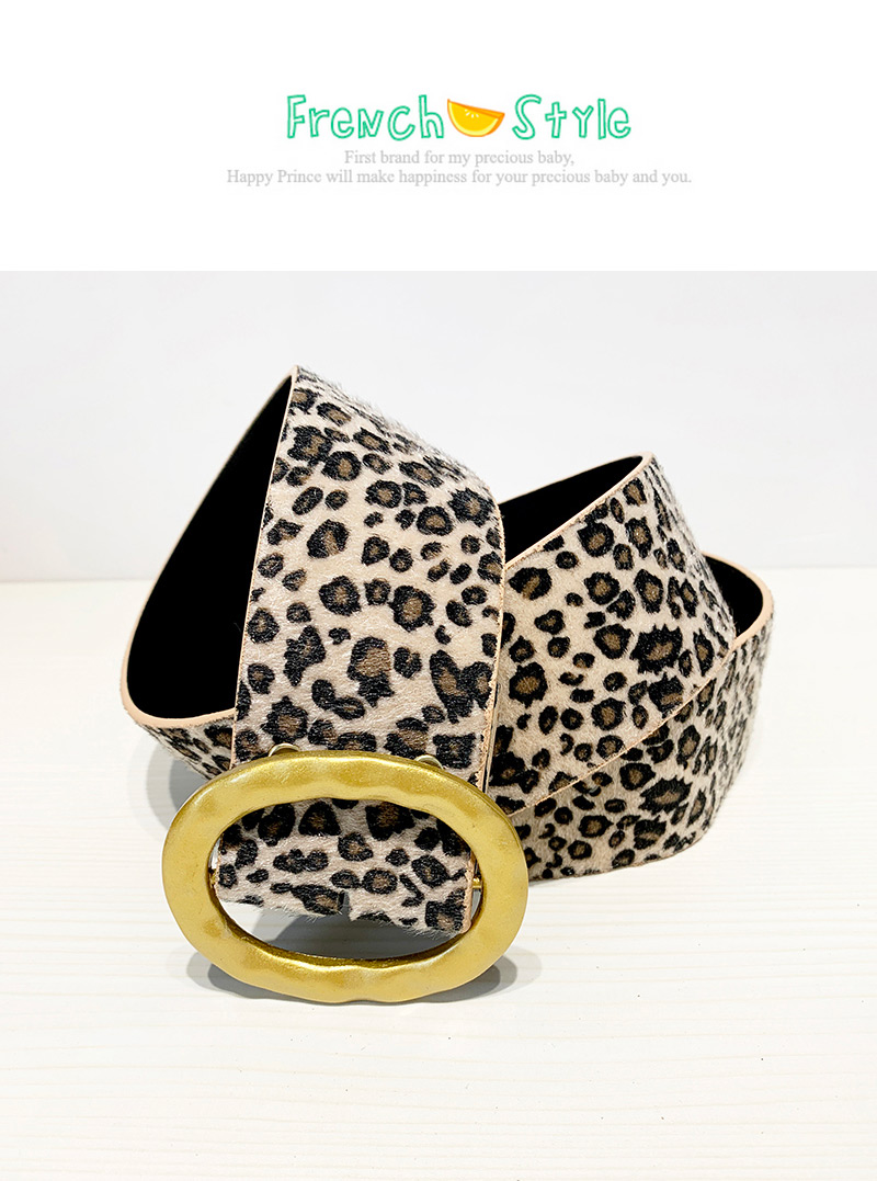 Fashion Leopard Alloy Pu Suede Oval Belt,Wide belts
