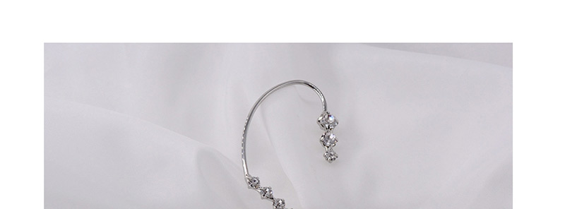 Fashion Silver Single Right Fringed Curved Winding Diamond Earrings,Stud Earrings